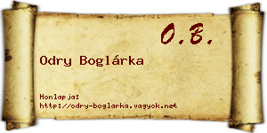 Odry Boglárka névjegykártya